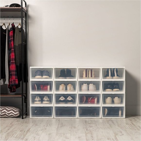 Shoe Storage Box Wide White Front Entry - Picture 7 of 7